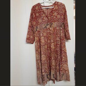 Maiwa patterned midi dress